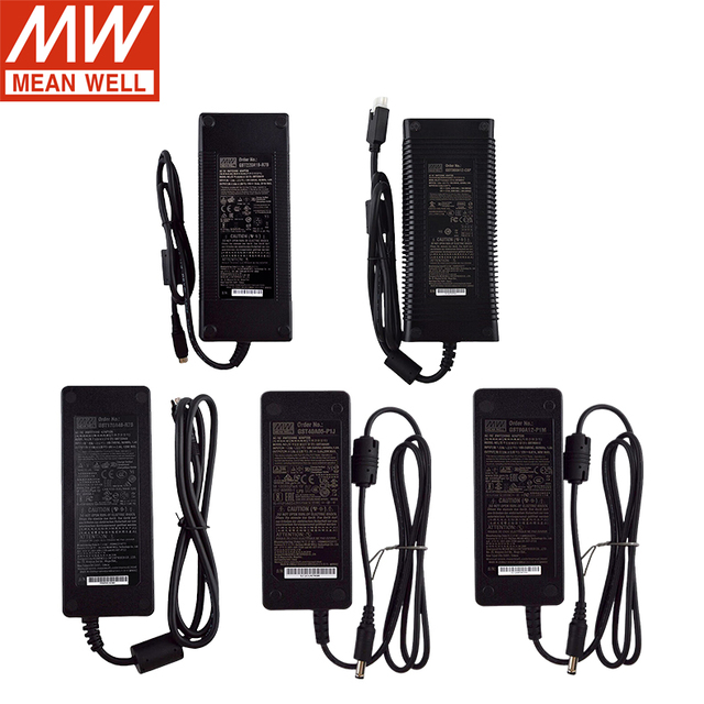 Mean Well GST Series Industrial AC-DC Plug-in Power Adapter 40W to 120W Multiple DC Plug Options 12V 24V 48V