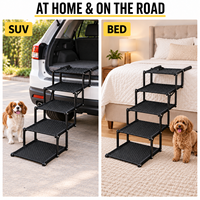 Rampe pour chien pour lit et SUV, escalier pour animaux de compagnie à 5 marches pour coffre de voiture avec marches larges et texturées pour petits chiens seniors, maison et voyage, OEM ODM