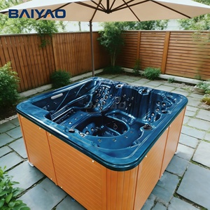 Baignoire de spa extérieure Whirlpool Yacuzzi, spas pour jardin Jakuzzi 6 personnes avec système Balboa - Product Image 3