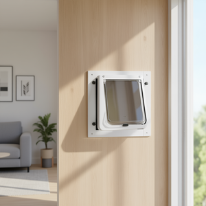 Porte pour chat en verre haute transparence avec cadre en aluminium, fermeture magnétique, 4 modes de verrouillage, accessoires pour petits animaux, modèle pour fenêtre - Product Image 2