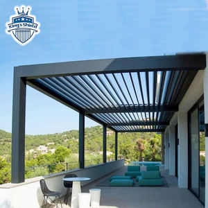 Pérgola de aluminio impermeable <span class=keywords><strong>para</strong></span> uso en exteriores, lamina de techo bioclimática con Motor eléctrico, 6x4 - Product Image 4