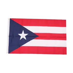 Promotion Custom Polyester Puerto Rico Sports National Country Hanging Strings Bunting Flag With Digital Silk Screen Printing