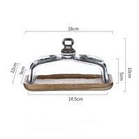 Boîte à beurre en bois avec lame en acier inoxydable pour plateau de rangement Dim Sum et outils de cuisson