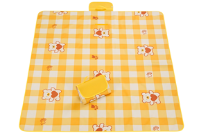 Bear <b>Yellow</b> White Grid Extra Large Picnic <b>Blankets</b> Portable Oversized Waterproof Outdoor Beach <b>Blanket</b> Camping Grass Mat - Product Image 4