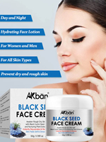 Crème pour le visage à base de graines noires biologiques, crème hydratante et nourrissante en profondeur pour les peaux sèches et sensibles, avec des extraits de plantes naturelles, OEM ODM