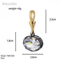 PM61966 Pendentifs et breloques personnalisés en zircone cubique bicolore, pierres précieuses facettées de haute qualité, fournitures de fabrication de bijoux DIY