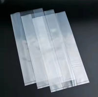Sac plat en PE transparent réutilisable avec soufflet et fond plat, thermoscellable, avec logo personnalisé pour l'emballage et le stockage alimentaire