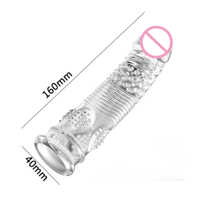 <span class=keywords><strong>Hot</strong></span> Sell Penis Ärmel Kondom für Männer Stimulation Verzögerung Cock Ring Kristall Penis Ärmel für Männer - Product Image 2