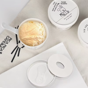 บรรจุภัณฑ์ไอศกรีมแบบกำหนดเองขนาด 3 ออนซ์ พร้อมช้อน วัสดุย่อยส<span class=keywords><strong>ลาย</strong></span>ได้ ปลอดภัยสำหรับเด็ก งานปาร์ตี้ และงานจัดเลี้ยง - Product Image 4