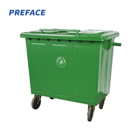 Poubelle à déchets en acier galvanisé découpé au laser sur mesure, triple grande taille, pour le recyclage