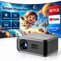 Projecteur Android 4K intelligent WiFi, Full HD 1080P natif, TV numérique DVB-T2, projecteurs de cinéma maison, équipements de présentation