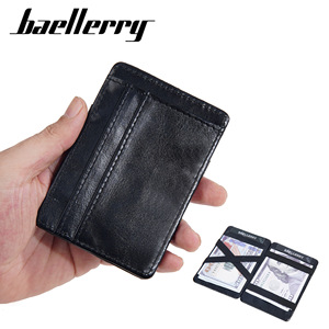 Baellerry Men's Mini Card Holder Slim Credit Card Wallet Black Portable Magic Card <b>Case</b> - Product Image 1