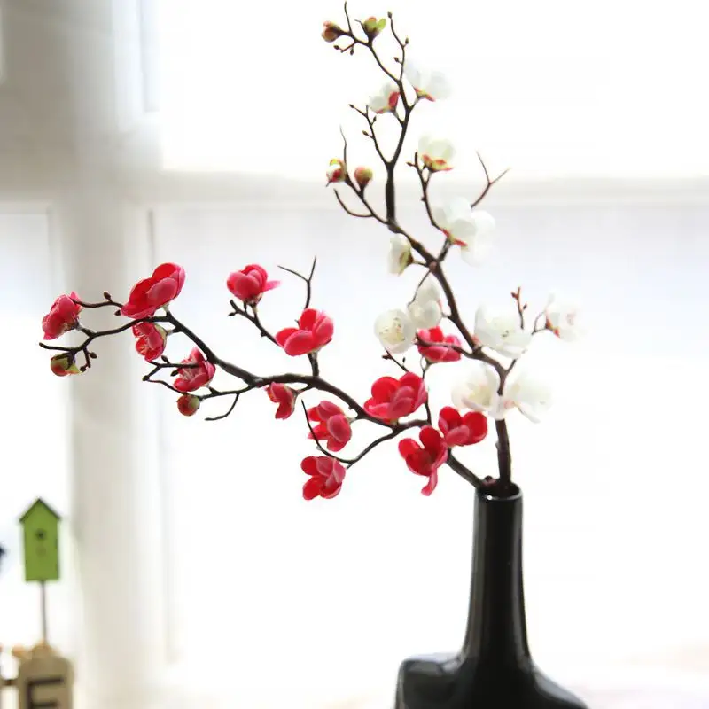 High Quality Silk Flower Stereoscopic Long Branch Artificial Plum Blossom