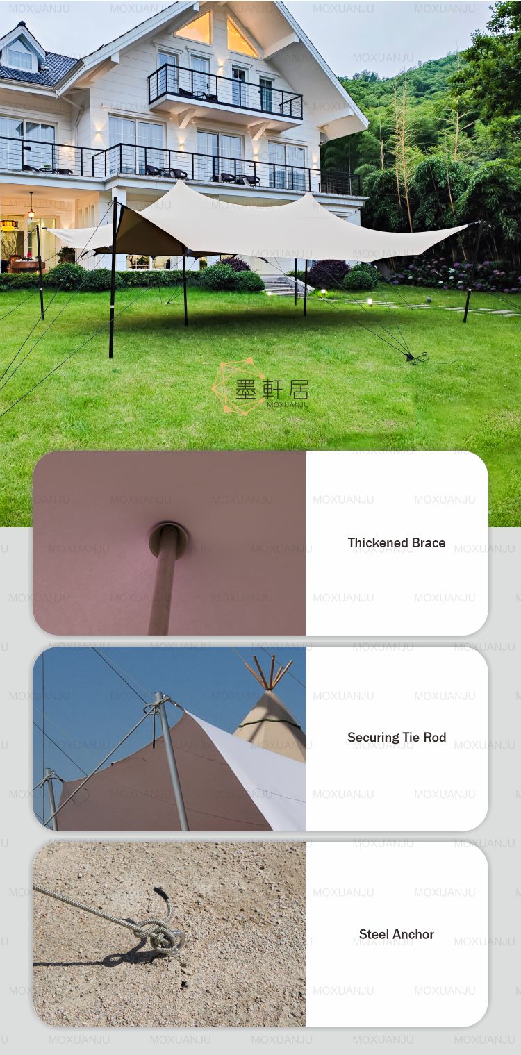 Large Holes Fabric Festival Wedding Event Stretch Tent For 300 Seater