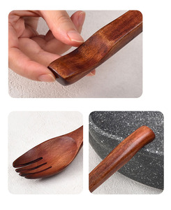 Juego de Utensilios de Cocina con Logotipo Personalizado, Juego de Cubiertos de Madera para Almuerzo, Juego de Cubiertos Japoneses de Plata, Cubiertos de Madera Reutilizables, Juego de Cuchara y Tenedor - Product Image 6