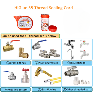Factory Outlet 55 Cable de sellado de rosca de tubería Nunca fugas Cadena de sellador de silicona neutra para agua del grifo/protección contra incendios/Gas <span class=keywords><strong>Natural</strong></span> - Product Image 5