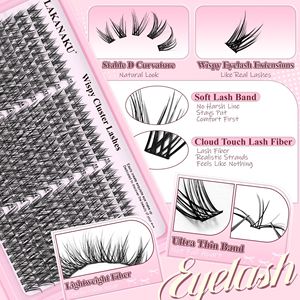 Faux cils autocollants en queue de poisson de 10-16 mm de large, naturels et denses, style européen et américain, pour maquillage quotidien ou de fête - Product Image 4