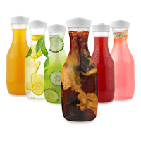 Bouteille de jus en plastique de 1500 ml (50 oz) avec couvercle hermétique, idéale pour le lait, le thé glacé et les boissons froides
