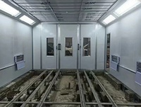 Cabine de peinture Shandong Longxiang avec chauffage diesel et éclairage LED pour bus et camions, dimensions extérieures 15m