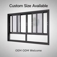 Ventana Corredera Moderna de Aluminio con Rotura de Puente Térmico, Doble Acristalamiento de Acero Inoxidable, Aislamiento Acústico para Cocina o Villa