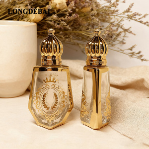 Botella de vidrio recargable de 12 ml, vacía, elegante, vintage, para perfume, aceite esencial, Attar árabe de Dubái, con rodillo y etiqueta. - Product Image 4
