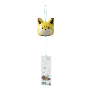 2020 su misura di alta qualità giallo campanelli del vento cartone animato gatto carillon del vento appeso prezzo di fabbrica all'ingrosso regali e artigianato