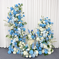 Arche de fleurs artificielles personnalisable, série Océan Bleu, pour arrangements floraux de mariage, hortensias bleu profond onirique pour mariage