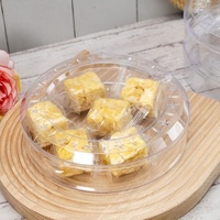 Boîte de présentation pour pâtisserie en PS de qualité alimentaire, grand diamètre, 170x45mm, épaisseur 1mm, pour biscuits, gâteaux, pâtisseries, salades, JNH-025, couvercle transparent à bord étoilé, 750ml