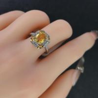Bague en argent sterling 925 avec citrine, bande premium, pierre de citrine violette intense, design sophistiqué, rhodiée, pour mariages et fêtes