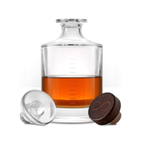 Bouteille en verre transparente personnalisée pour spiritueux, whisky, gin, vin, vodka, brandy avec bouchon