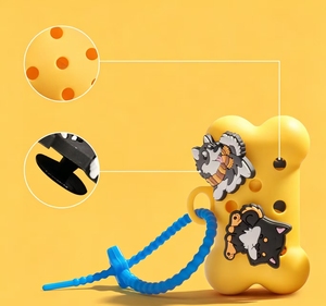 Dog Waste Bag Silicone Storage Capsule Outdoor Use Thickened Version Portable Waste Pickup Bag Dog Walking - Product Image 2