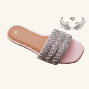 Sandales et pantoufles décontractées d'été pour femmes, élégantes et de haute qualité, pantoufles légères pour femmes avec strass, respirantes pour l'extérieur - Product Image 2