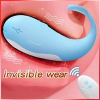 Produits pour adultes Climax Sex : Vibrateur portable œuf de poisson vibrant en forme de baleine, chauffant, télécommandé sans fil, pour le point G féminin