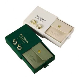 Pu Leather Jewelry <b>Box</b> with Packaging Bag <b>Bracelet</b> Necklace Earring Drawer <b>Box</b> Microfiber Pouc HB Model 011 Made in China - Product Image 4