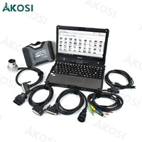 Outil de diagnostic sans fil SUPER MB PRO M6+ avec multiplexeur, câble LAN, câble de test principal OBD2 16 broches et ordinateur portable Getac V110
