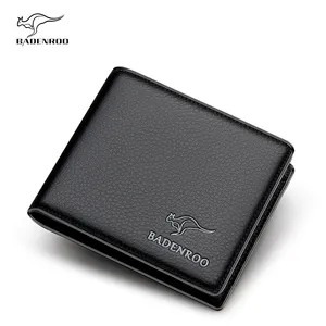 New design bifold pu leather wallet Perforated high-quality wallet rfid blocking slim bifold leather wallets for men