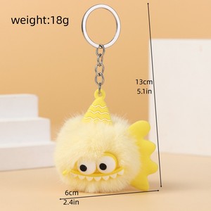Porte-clés mignon en peluche, petit monstre, pendentif créatif en fourrure, porte-clés pour clés, sac à dos, décoration - Product Image 2
