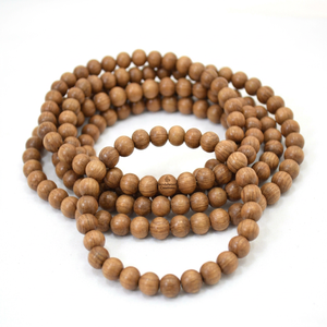 Riddhi Siddhi Sandal Wood Round Loose Beads Natural Dark Golden Brown Color for <b>Bracelet</b> Making From Rajasthan - Product Image 1