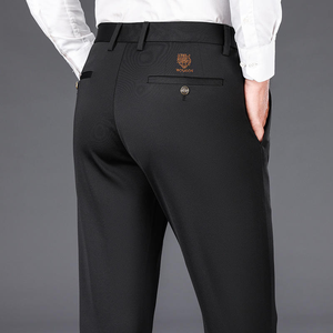 <span class=keywords><strong>Pantalon</strong></span> habillé décontracté pour homme, coupe droite, taille haute, infroissable, coupe classique, vente en gros 2026 - Product Image 1