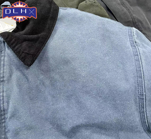 Veste de travail classique en toile américaine pour <span class=keywords><strong>homme</strong></span>, personnalisée, en velours côtelé épais délavé à l'acide, col rabattu, style vintage - Product Image 3