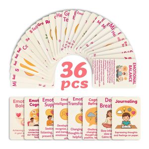 Cartes de bien-être émotionnel et de guérison psychologique, lot de 36 pièces, matériel de journalisation style Ins, décoration murale, pratique de pleine conscience C - Product Image 2