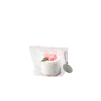 Pendentif Squishy en plastique en forme de gâteau de noix de coco, fait main en usine, à remontée lente, anti-stress, porte-clés Fidget pour garçons et filles, vente en gros