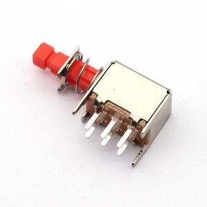 Straight Key Switch A03 Self-Locking with Spring Double Row 6Pin Piano Push Button Switch PS-22F02