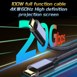 Cáp truyền dữ liệu tốc độ cao 20Gbps, hỗ trợ truyền hình ảnh 4K 60Hz, sạc nhanh PD100W, đầy đủ tính năng, bán buôn - Product Image 2