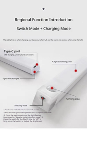 ไฟเซ็นเซอร์ตรวจจับการเคลื่อนไหวระยะ10–50ซม. ไฟกลางคืน LED ไร้สายพลาสติกใช้ในอาคารชาร์จผ่าน USB โคมไฟตู้ครัวตู้เสื้อผ้า - Product Image 6