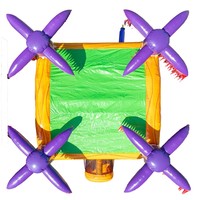 Château gonflable sur le thème des chutes de lave 13x13x15 pieds, château gonflable commercial pour enfants, charge maximale 205 livres pour location événementielle