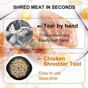 Desmenuzador de Carne de 10'' Libre de BPA, Apto para Alimentos, con Diseño Visible, Base Antideslizante y Mango Ergonómico, Herramienta para Desmenuzar Pollo para Cocina - Product Image 5