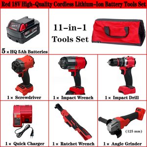 ชุดเครื่องมือไฟฟ้า 5-in-1 ที่มีมอเตอร์แบบไร้แปรงถ่าน แรงดันไฟฟ้า 18 โวลต์ และแบตเตอรี่ลิเธียม เป็นชุดเครื่องมืออเนกประสงค์ - Product Image 2