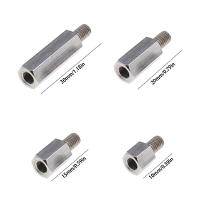 Entretoise hexagonale en acier inoxydable zingué M2.5/M3.5 30mm, filetage standard, finition brute pour connexion d'isolation de meuble - Product Image 2