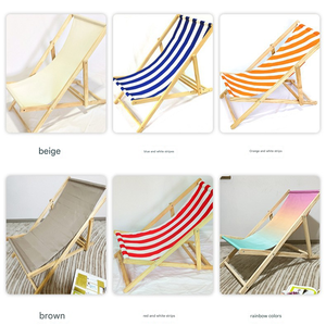 Silla reclinable ajustable de madera maciza para exteriores, silla plegable portátil para acampar y Ocio en varios colores, decoración para exteriores, silla de playa - Product Image 2